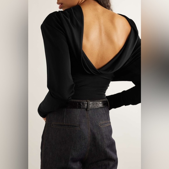 RUNWAY Saint Laurent Draped Jersey Open back Top - Picture 5 of 15